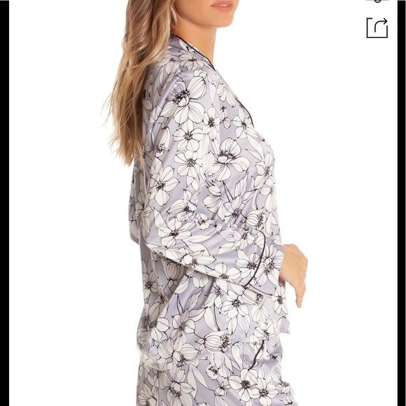 In Bloom By Jonquil purple floral pj shirt - Picture 3 of 6
